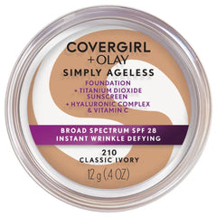 COVERGIRL Simply Ageless Instant Wrinkle Defying Foundation, SPF 28, Hyaluronic Complex & Vitamin C
