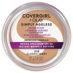 COVERGIRL Simply Ageless Instant Wrinkle Defying Foundation, SPF 28, Hyaluronic Complex & Vitamin C