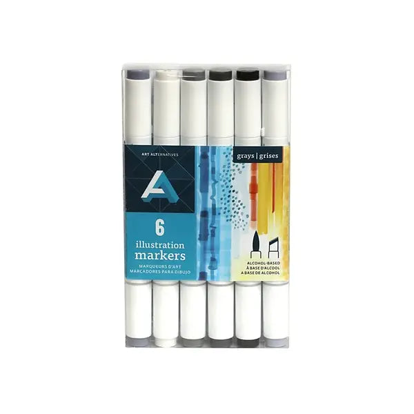 Art Alternatives Illustration Marker, 6-Tones Marker Set