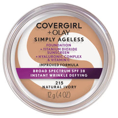 COVERGIRL Simply Ageless Instant Wrinkle Defying Foundation, SPF 28, Hyaluronic Complex & Vitamin C