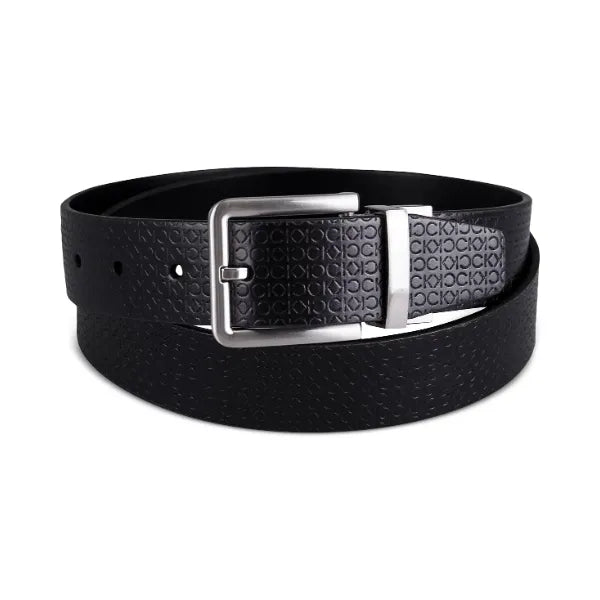 Calvin Klein Men's Micro Logo Strap Reversible Casual Belt - Black