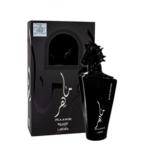 Lattafa Perfumes Maahir Black Edition for Unisex Eau de Parfum Spray, 3.4 Ounce