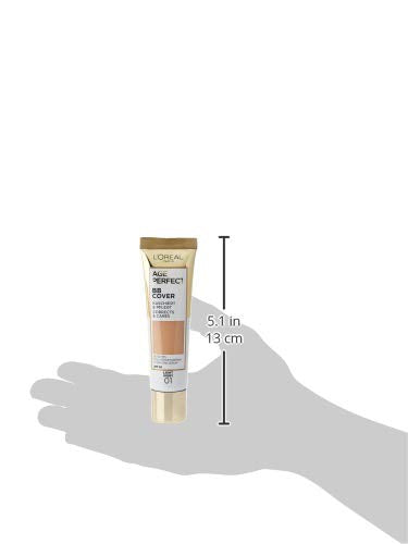 L'Oréal Paris Age Perfect BB Cream 01 Light Ivory, light-weight, Infused with hydrating serum, Vitamin B3, SPF 50