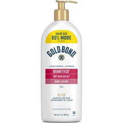 Gold Bond Diabetics’ Dry Skin Relief Body Lotion with Aloe & Vitamin E – Moisturize & Soothe (13 oz & 21 oz)