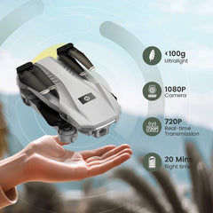 Holy Stone HS130 Drone with 1080P Camera, FPV, One-Key Start/Land, Altitude Hold, 2 Batteries – Grey