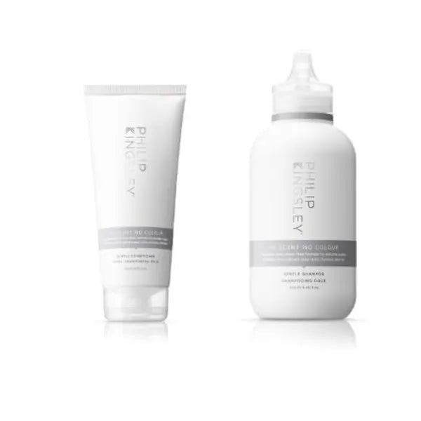 PHILIP KINGSLEY | No Scent No Color Gentle Shampoo & Conditioner Bundle | For Sensitive and Delicate Scalps | Sulfate-Free and Fragrance-Free | 8.4oz & 6.76oz