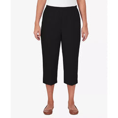 Alfred Dunner Womens Classic Button Hem Denim Capri Pant, Comfortable Stretch Jean Capris