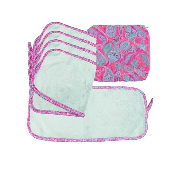 Arkwright Home Decorative Microfiber Makeup Remover Cloths (Pack of 5, Design Options), 7.5 x 15.5 in