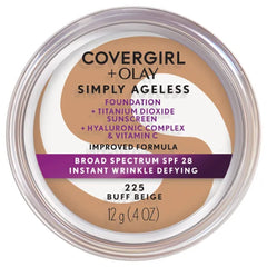 COVERGIRL Simply Ageless Instant Wrinkle Defying Foundation, SPF 28, Hyaluronic Complex & Vitamin C