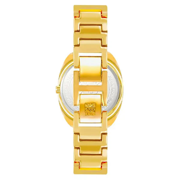 Anne Klein Womens Brown and Gold Tone Quartz Bangle Watch with Three Hand Movement, 34mm