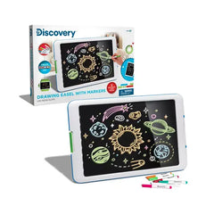 Discovery Kids Discovery Neon Glow Drawing Easel w/ 6 Color Marker, Light Modes