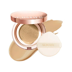 SKINTIFIC Full Coverage Cushion Foundation – Satin Glow, Oil-Control & Waterproof, Buildable Coverage for All Skin Types (25 Shades Collection)