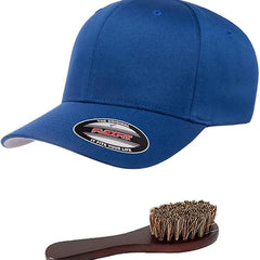 Flexfit Wooly Combed Men's Athletic Stretch Fitted Baseball Cap Bundle with THP Hat & Clothing Brush