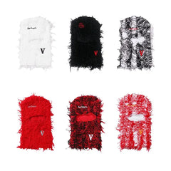 Trunks Surf & Swim Co. Embroidered ‘V’ Balaclava Cap – Faux Knit Full Face Ski Mask, Winter Windproof Neck Warmer, Unisex