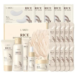 LAIKOU Skin Care Set, Korean Skin Care with Rice Cleanser, Toner, Serum, Eye Serum, Moisturizing Cream 5pcs for Women Teen Girls Mom Daughter Mother's Day Birthday Christmas Lover Korean Beauty