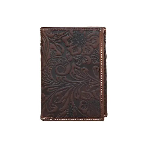 Lucky Brand Men's Western Embossed Leather Trifold Wallet