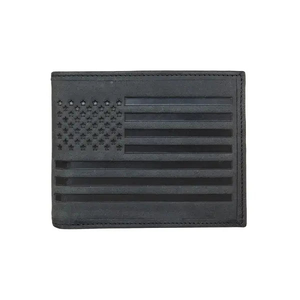 Lucky Brand Men's Flag Embossed Leather Bifold Wallet