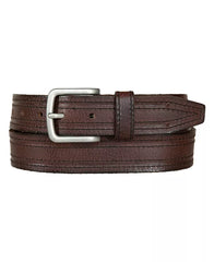 Lucky Brand Men's Antique-Like Leather Belt with Darker Stitching Detail