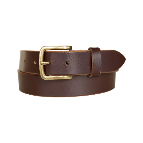 Lucky Brand Men's Raw Cut Edged Leather Jean Belt - Brown