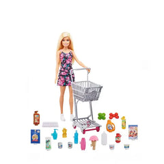 Barbie Supermarket Shopping Doll Playset with Accessories Shopping Cart