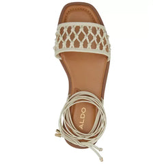 ALDO Women's Seazen Lace-Up Ankle-Tie Flat, Sandals Trendy Comfortable Stylish Flats