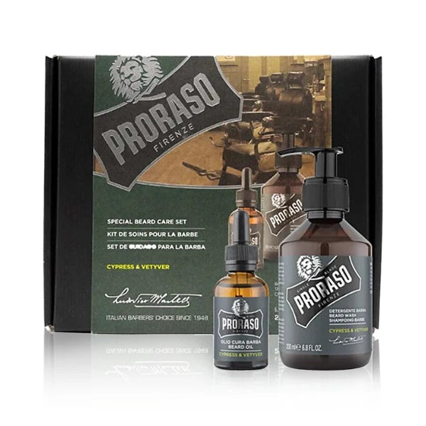 Proraso 2-Pc. Beard Care Set For Full Or Long Beards - Cypress & Vetyver Scent
