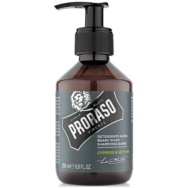 Proraso Beard Wash - Cypress & Vetyver Scent, 6.8 oz.