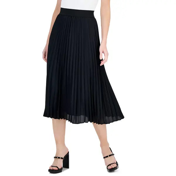Women's Pleated Midi Skirt, Created for Macy's-Deep Black