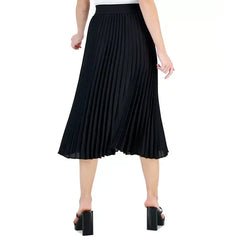 Women's Pleated Midi Skirt, Created for Macy's-Deep Black