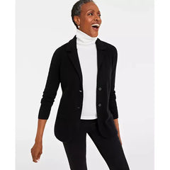 Women's 100% Cashmere Blazer, Created for Macy's-Classic black
