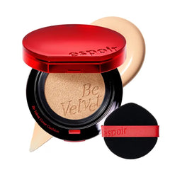 Espoir Be Velvet Cushion Foundation | Quick and Easy Coverage with Long-lasting Color by Zero Oxidation, Velvety Smooth Finish & Lightweight Formula, Vegan, Korean Makeup - 0.46 oz