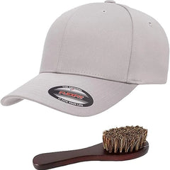 Flexfit Wooly Combed Men's Athletic Stretch Fitted Baseball Cap Bundle with THP Hat & Clothing Brush