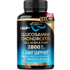 NUTRAHARMONY Glucosamine Chondroitin MSM Collagen Joint Supplements