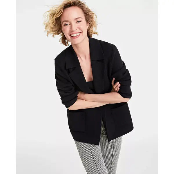 Women's Sweater Blazer, Created for Macy's-Black