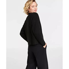 Women's Three-Button Shaker Cardigan, Created for Macy's-Deep black