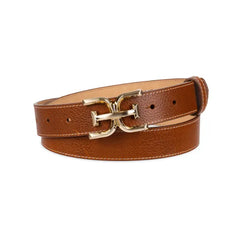 Sam Edelman Women's Slim Double-E Plaque Buckle Belt