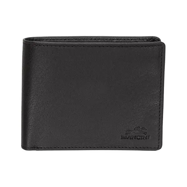 Mancini Men's Buffalo RFID Secure Left Wing Billfold Wallet