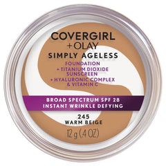 COVERGIRL Simply Ageless Instant Wrinkle Defying Foundation, SPF 28, Hyaluronic Complex & Vitamin C