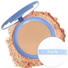 Kaely Pressed Face Powder Compact, Oil Control Flawless Makeup Setting Powder, Perfection Matte Compact Powder Foundation, polvo compacto de maquillaje, Lightweight Waterproof
