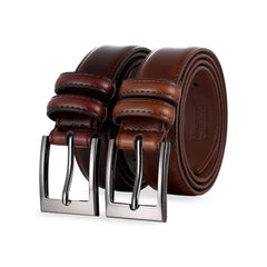 Mio Marino Men's Dual Loop Leather Belt, 2 pack