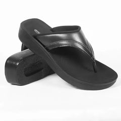 Aerothotic Ostrya Thong Sandals for Women, Comfortable Lightweight Arch Support Footwear, Black