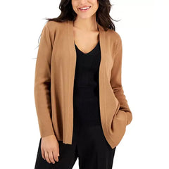 Anne Klein Petite Newport Open Front Cardigan, Stylish Lightweight Womens Sweater