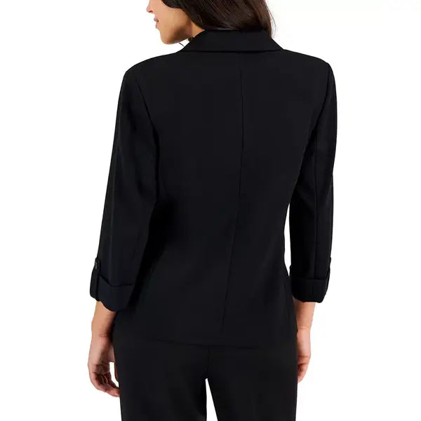 Anne Klein Petite Notch Lapel One Button Blazer, Classic and Chic Outerwear for Women