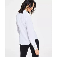 Women's Collared Button-Down Blouse, Created for Macy's-Bright white