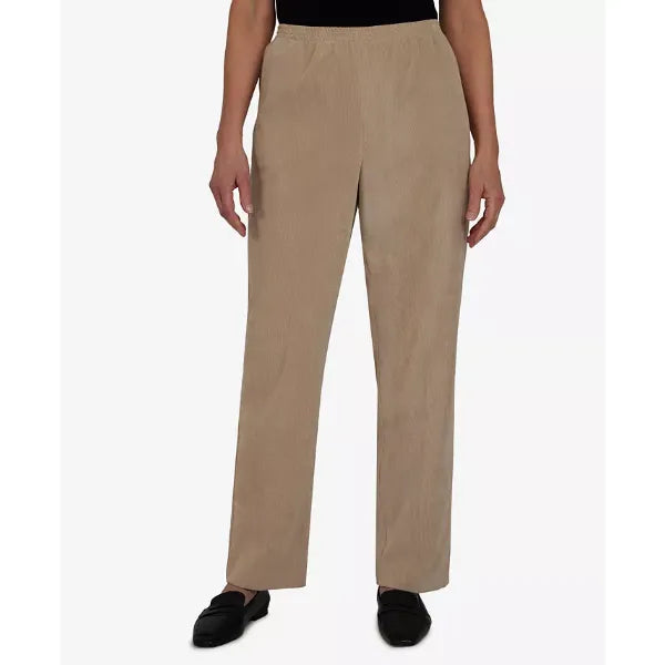 Alfred Dunner Petite Classics Pull-On Corduroy Straight Leg Pants, Petite & Petite Short, Tan