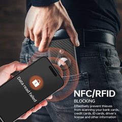 WELLNEC Men's Pop-Up Wallet with Airtag Holder - RFID Protection for 6-11 Cards