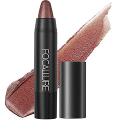 FOCALLURE Ultra Chic Metallic Lipstick,Rich Vitamin E Lip Crayon, Lightweight Shinning Color without Drying or Fading, Long Lasting Lips Makeup