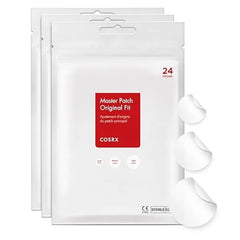 COSRX Acne Pimple Patch Absorbing Hydrocolloid Original 3 Size Patches for Blemishes and Zits Cover, Spot Stickers for Face and Body.