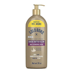 Gold Bond Cocoa Butter Glow Daily Hydrating Lotion with Shea Butter, Cocoa Butter & Coconut Oil, Exfoliating Moisturizer for Dry Skin