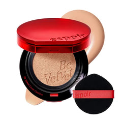 Espoir Be Velvet Cushion Foundation | Quick and Easy Coverage with Long-lasting Color by Zero Oxidation, Velvety Smooth Finish & Lightweight Formula, Vegan, Korean Makeup - 0.46 oz